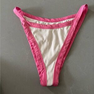 L*Space Pink and Cream Bikini Bottom